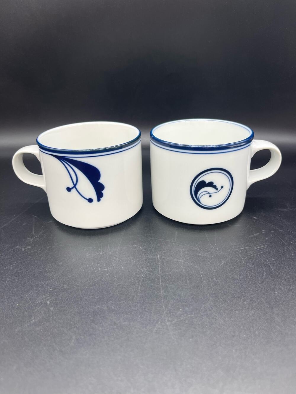 Dansk Flora Bayberry Set of 2 Mugs Different Designs Made in Japan